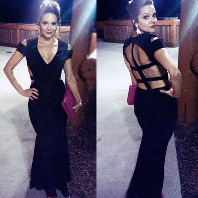 Largos mermaid prom dresses,sexy v neck evening dresses,satin prom dresses,dresses for prom,formal dresses,black prom dresses,pd390082 - Thumbnail 5