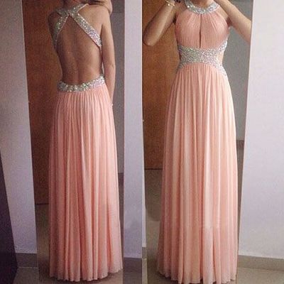 Sweetheart hot sale prom dresses,a line beading prom dresses,o-neck prom dresses,chiffon prom dresses,backless evening dresses,pd390084 - Thumbnail 4