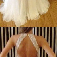 Elegant White Prom Dresses,Halter Prom Dresses,Long Open Back Prom Dresses,Beading Prom Dresses,Evening Dresses,PD390087 - Thumbnail 1