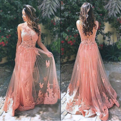 Elegant prom dresses,appliques prom dresses,lace prom dresses,long prom dresses,sexy backless evening dresses,pd390094 - Thumbnail 4