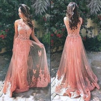 Elegant Prom Dresses,Appliques Prom Dresses,Lace Prom Dresses,Long Prom Dresses,Sexy Backless Evening Dresses,PD390094