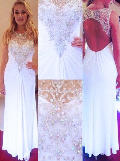  Elegant Prom Dresses,Crystals Prom Dresses,Open Back Prom Dresses,Chiffon Prom Dresses,Long Prom Dresses - Thumbnail 1 Elegant Prom Dresses,PD390096