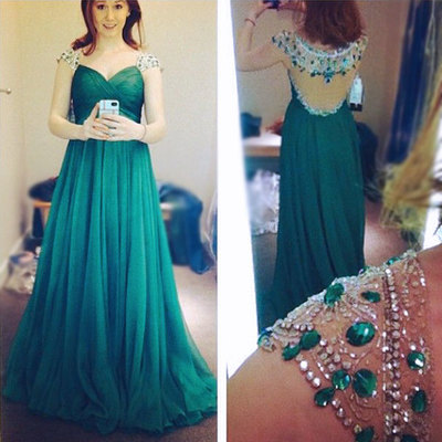 Elegant prom dresses,sequined prom dresses,a-line prom dresses,v-neck prom dresses,long prom dresses,pd3900101 - Thumbnail 4