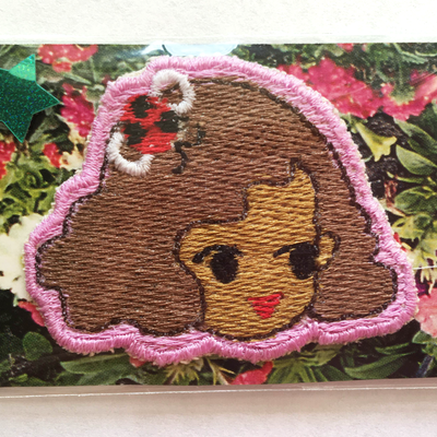 Lady buggy iron-on patch