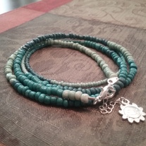 Turquoise Ombre Beaded Wrap bracelet 