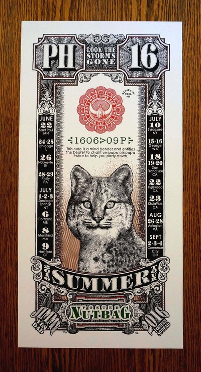 Phish POSTER NUTBAG '16 Summer Tour (Artist Proof Edition)