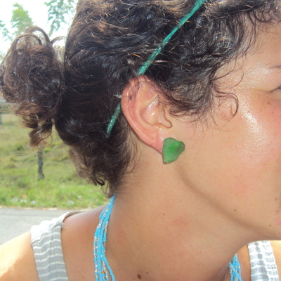 Sea glass simple earrings