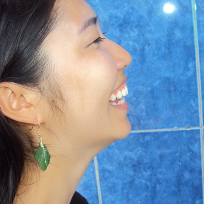 Sea glass dangly earrings