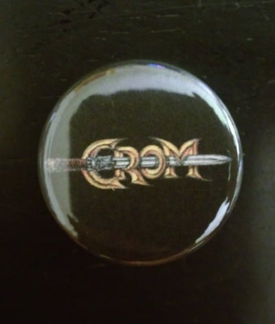 Crom sword logo button