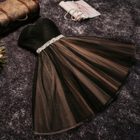   Cute black Strapless short prom dress,homecoming dress,bridesmaid dress - Thumbnail 1