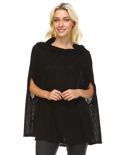 Classic Black Poncho