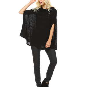 Classic Black Poncho - Thumbnail 2