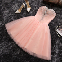 Sweetheart A-line pink strapless short prom dress,homecoming dress - Thumbnail 1