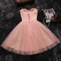 Sweetheart A-line pink strapless short prom dress,homecoming dress - Thumbnail 3