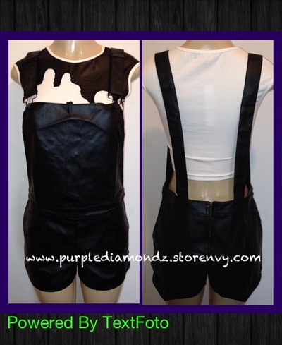 Faux Leather Jumper Black