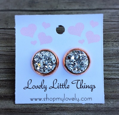 10mm Silver Studs with Copper Setting 