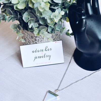 Opal triangle pendant