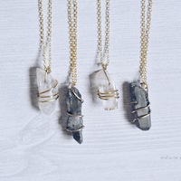 wire wrapped crystal neckalce - Thumbnail 1