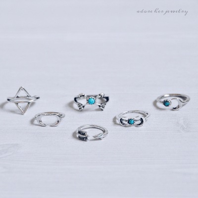 Boho ring set