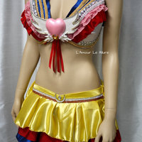 Eternal Sailor Moon Cosplay Dance Costume Rave Bra Rave Wear Halloween Burlesque Show Girl - Thumbnail 4