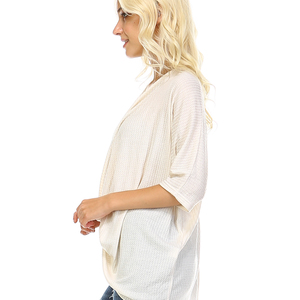 Beige Drape Neck Top - Thumbnail 1