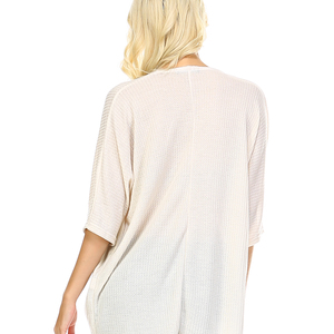 Beige Drape Neck Top - Thumbnail 2