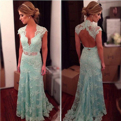 Largos high quality prom dresses,charming prom dresses,v-neck prom dresses,lace prom dresses,backless prom dresses,pd3900118