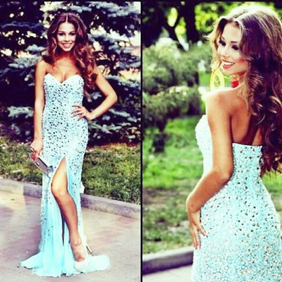 Gorgeous sexy prom dresses,crystal prom dresses,with slit prom dresses,strapless prom dresses,long prom dresses,pd3900134