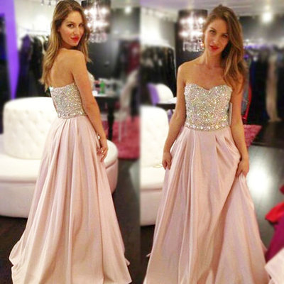 Elegant Long Prom Dresses,Sequined Prom Dresses,A-Line Prom Dresses,Strapless Prom Dresses,Chiffon Prom Dresses,PD3900135