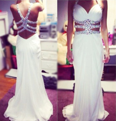 Largos High Quality Prom Dresses,Chiffon Prom Dresses,Beading Prom Dresses,Sexy Backless Prom Dresses,PD3900145