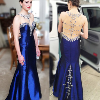 Gorgeous high quality prom dresses,o-neck prom dresses,satin prom dresses,beading prom dresses,see through prom dresses,pd3900151 - Thumbnail 5