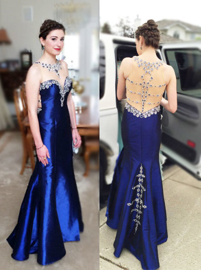 Gorgeous High Quality Prom Dresses,O-Neck Prom Dresses,Satin Prom Dresses,Beading Prom Dresses,See Through Prom Dresses,PD3900151