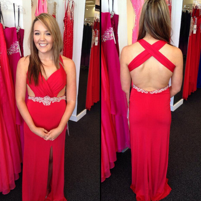 Pretty high quality prom dresses,with slit prom dresses,v-neck prom dresses,sexy backless prom dresses,appliques prom dresses,pd3900159 - Thumbnail 4