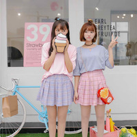 Pastel Baby Plaid Skirt - Thumbnail 2