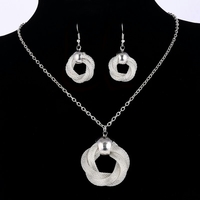 Silver Mesh Necklace Set  - Thumbnail 2