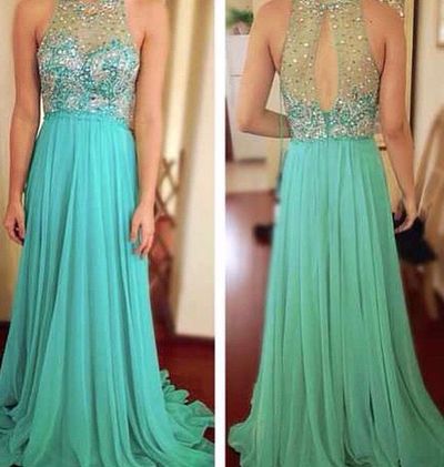 Gorgeous Prom Dresses,A-Line Prom Dresses,O-Neck Prom Dresses,Beading Prom Dresses,Chiffon Prom Dresses,PD3900224