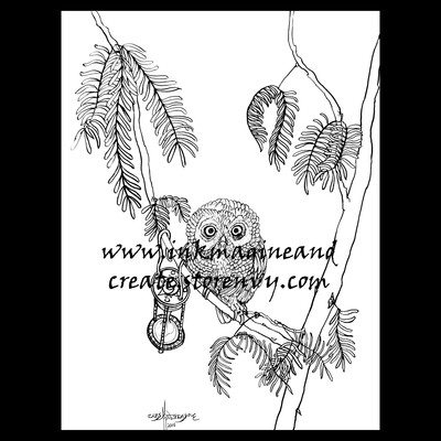 Owl hour coloring poster