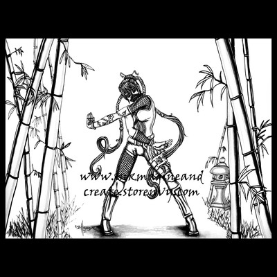 Ninja Stance Coloring Poster