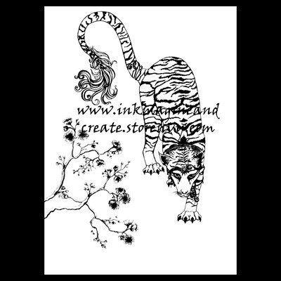 Tiger blossom coloring poster