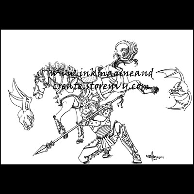 Knight Hunter Coloring Poster