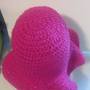 Pink Crochet Wide Brimmed Hat -2