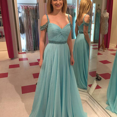 Gorgeous long prom dresses,spaghetti strap prom dresses,sequin prom dresses,chiffon prom dresses,a-line evening dresses,pd3900231 - Thumbnail 2