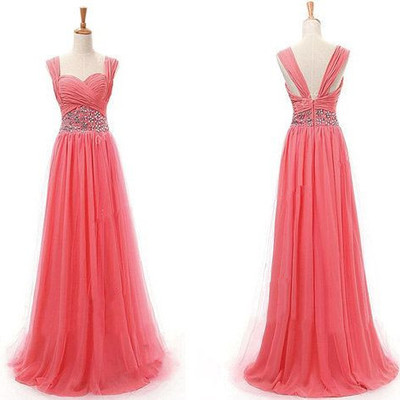 Pretty watermelon straps chiffon prom dress 2016, prom dresses 2016, formal dresses, evening dresses,pd3900273 - Thumbnail 2