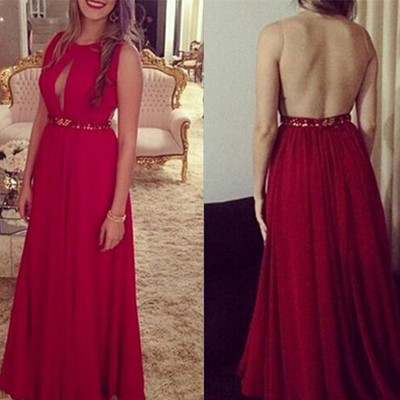 Sexy red handmade long chiffon beaded see through prom dresses, prom gowns 2016, red evening dresses,pd3900310 - Thumbnail 3