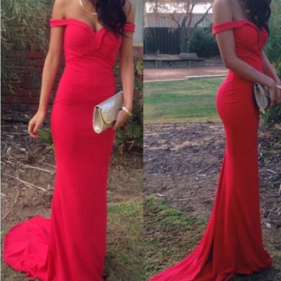 Charming off shoulder red sweetheart long prom dress 2016, prom gowns, evening dresses,pd3900317 - Thumbnail 3