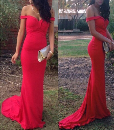 Charming Off Shoulder Red Sweetheart Long Prom Dress 2016, Prom Gowns, Evening Dresses,PD3900317