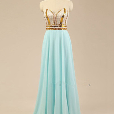 Pretty handmade light blue sweetheart beaded prom dress 2016, prom dresses 2016, evening dresses,pd3900319 - Thumbnail 3