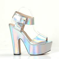 Hologram High Heels Sandals Party Shoes Plus Size 35-41 - Thumbnail 3