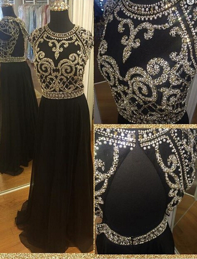 Gorgeous Round Neck Prom Dresses,Backless Prom Dresses,Sequin Prom Dresses,Long Prom Dresses,PD3900347