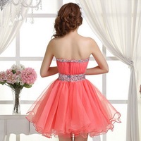 Adorable Organza Sweetheart Handmade Short Prom Dresses, Cute Homecoming Dresses, Short Party Dresses - Thumbnail 1
